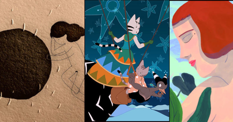 Collage from animation stills and winners of ITFS 2024