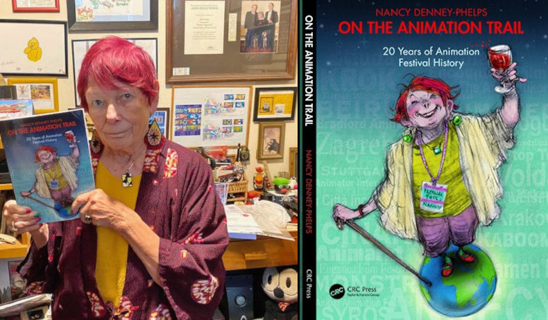 Nancy Denney-Phelps /On the Animation Trail Collage of Nancy Denney-Phelps and her book