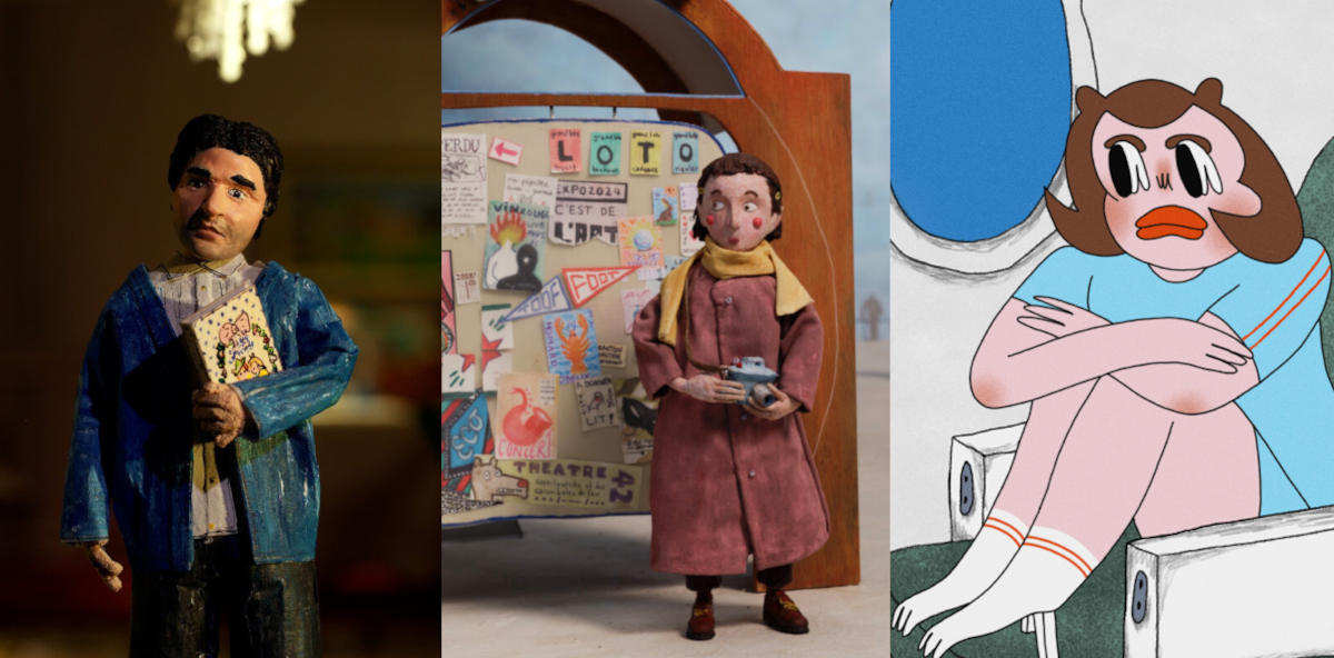 Collage of animation film stills from winning Fantoche Festival 2025