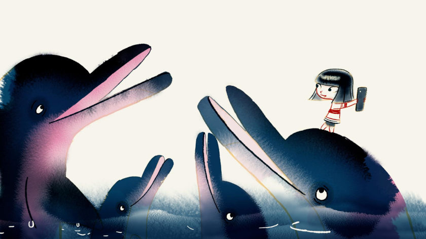 The GIrl with the Occupied Eyes animation film still