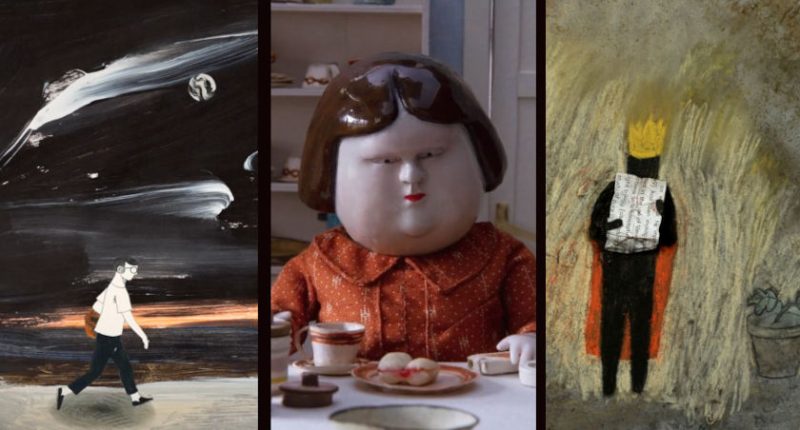 Collage of Annecy 2021 indie animation film stills