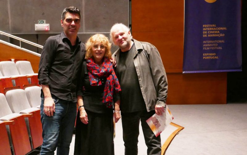 Pedro Serrazina, Vera Neubauer and Riho Unt at Cinanima Festival 2018