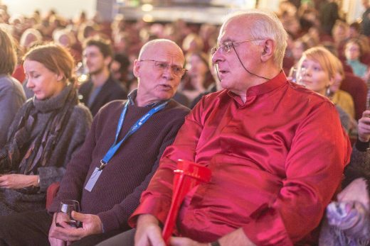 Priit Pärn, Giannalberto Bendazzi in the festival's opening ceremony (c) Animated Dreams