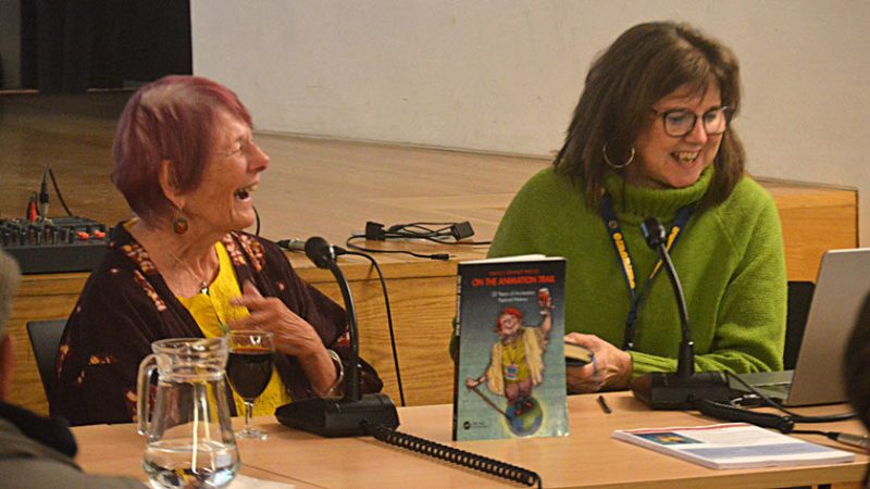 Nancy Denney-Phelps, Joanna Quinn at the 2024 CINANIMA Festival (photo: Cláudio Roberto)