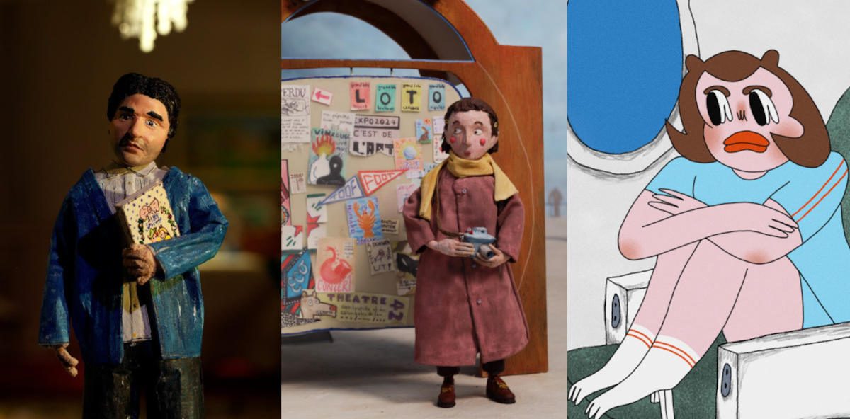 Collage of animation film stills from winning Fantoche Festival 2025