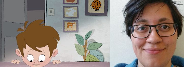 Christina S. Nerland photo and Nora animation film collage