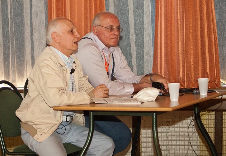 Michel Ocelot, Giannalberto Bendazzi at the 2012 AniFest festival, Teplice