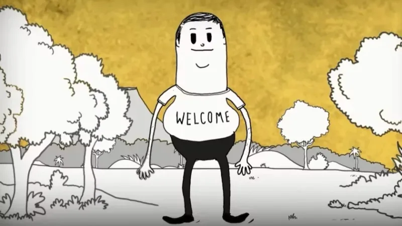 Man by Steve Cutts animation film still