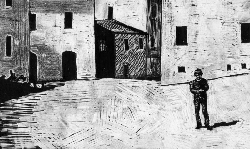 Tre Infanzie by Simone Massi animation project still