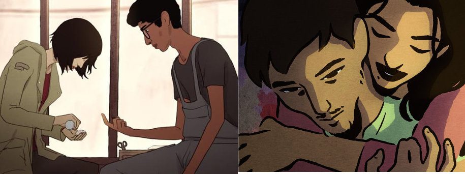 I Lost My Body, The Swallows of Kabul collage animation film stills