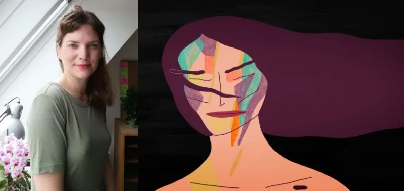 Flora Anna Buda collage with still of her animation films